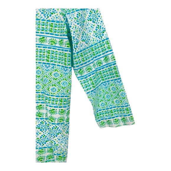 Talbots Blue Geometric Sea Shells Beach Top Womens Size PP Stretch‎ Boat Neck - Picture 3 of 9